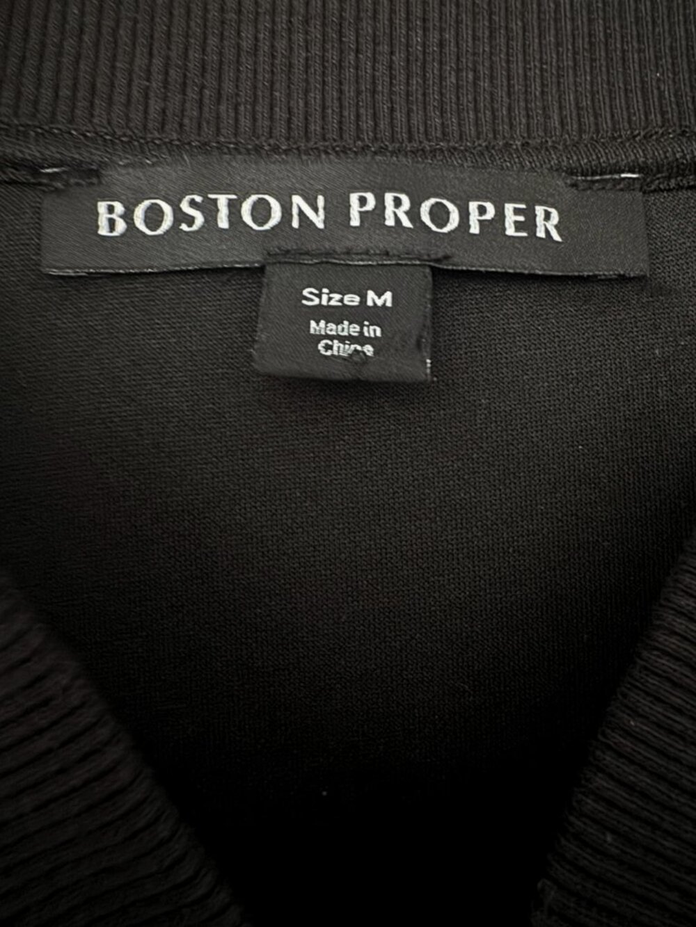 Boston Proper Boston Proper Medium Black Peplum Zip Jacket Contrast Piping - Picture 5 of 8